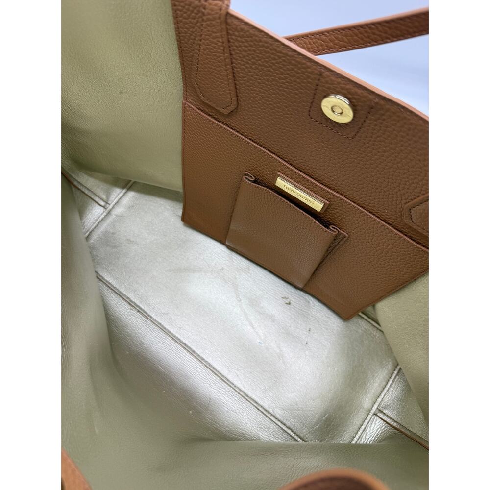 Tory Burch Tote Bag Pebbled Leather - Tan/ Camel gold hardware - Picture 4 of 9